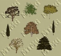 Set of 26 trees